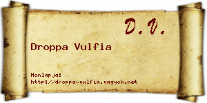 Droppa Vulfia névjegykártya